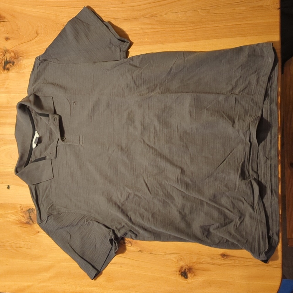 Large Brown Calvin Klein Polo Short Sleeve Shirt
